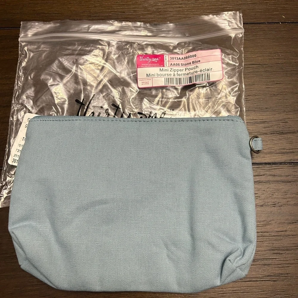 Thirty-One Mini Zipper Pouch - Blue